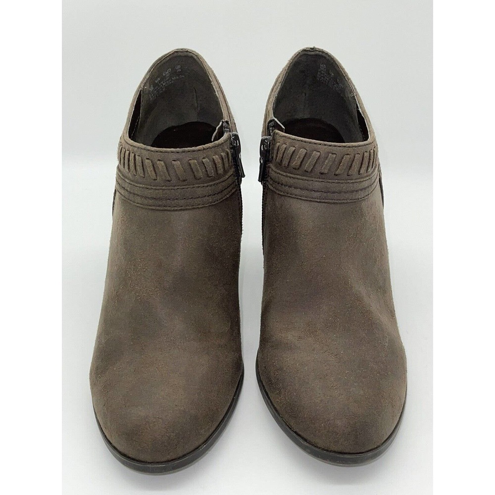 Carlos‎ Santana Ankle Booties Rollin Faux Vegan Suede Heeled Western Brown 9M